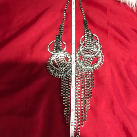 “NWOT” GORGEOUS SILVER-RHINESTONE NECKLACE - Picture 4 of 5